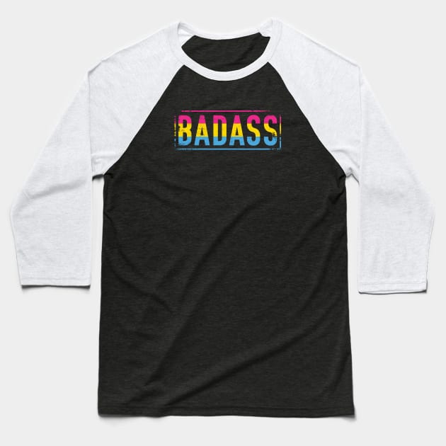 Pan Pride Badass Distressed Pansexual Pride Baseball T-Shirt by mindeverykind